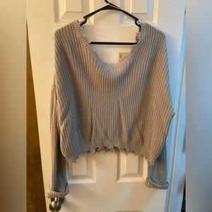 Jessica Simpson V-Neck Sweater - Cream (mint green)